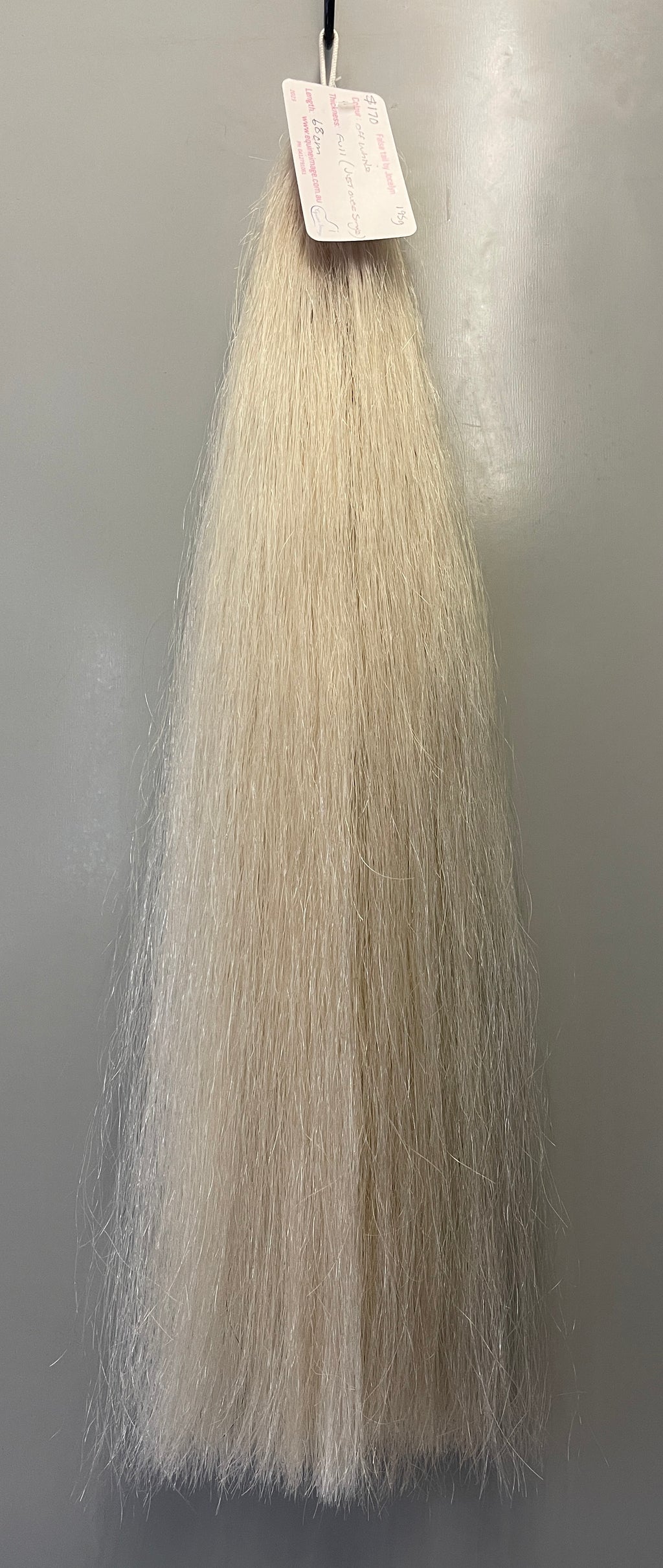 Off white - natural white 68cm long cut  End single thickness 195g