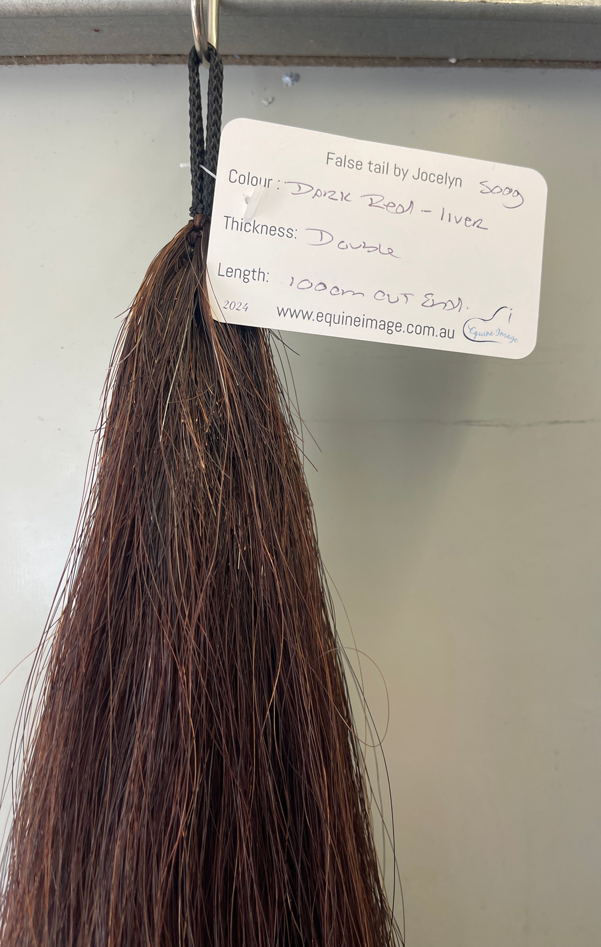 Qhorse length 100 cm cut end Double thickness Dark Red chestnut