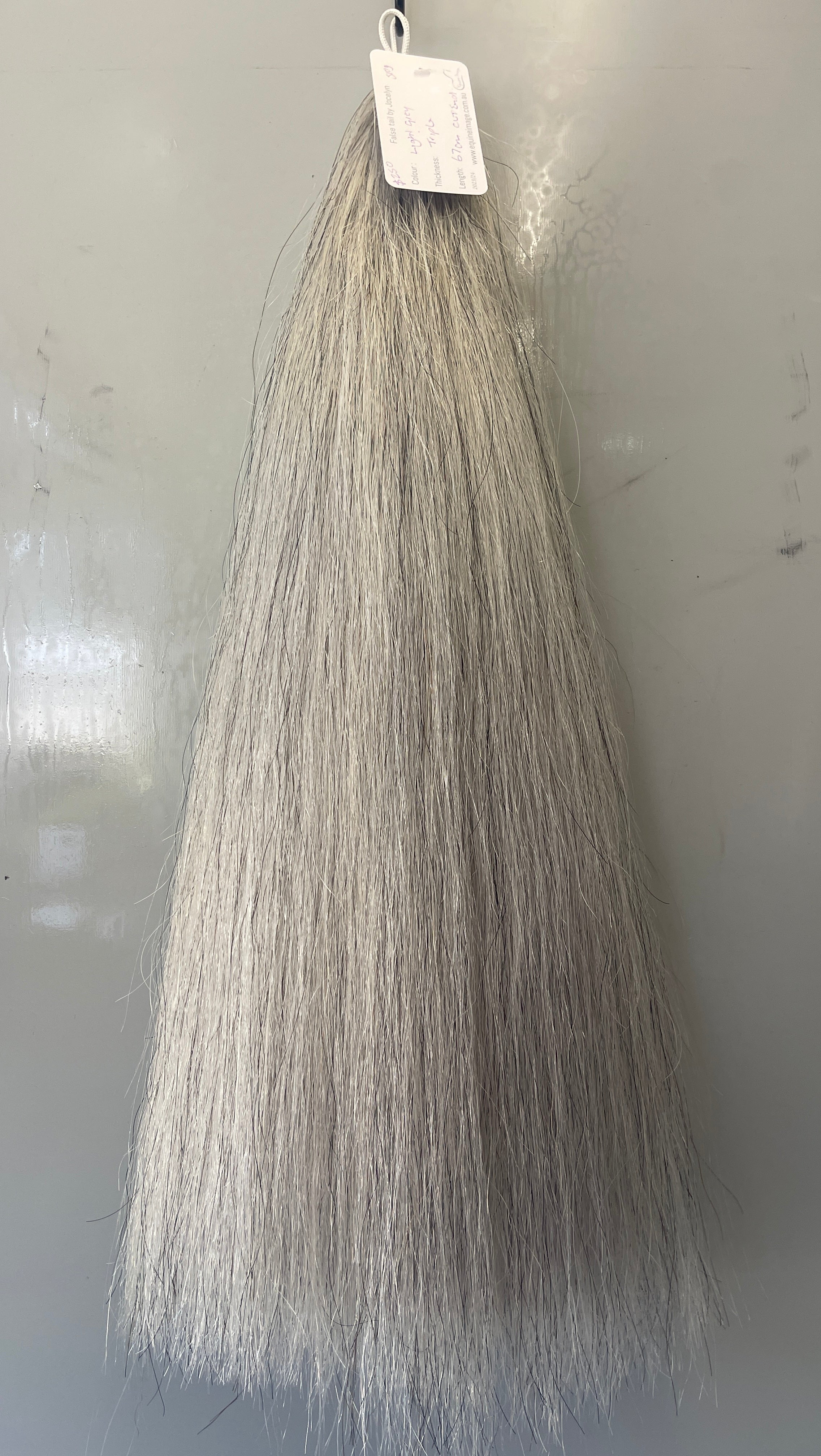 Light Grey false tail 67 cm long Triple thickness