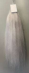 White silver white single thickness pony - young stock  length 60 cm natural end