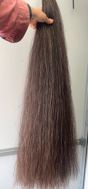Qhorse length Darker chestnut mix blend 100 cm cut end Double thickness