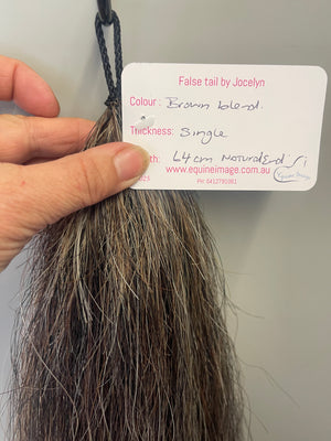 Brown chestnut mix Blend single/ full thickness 64 cm natural end
