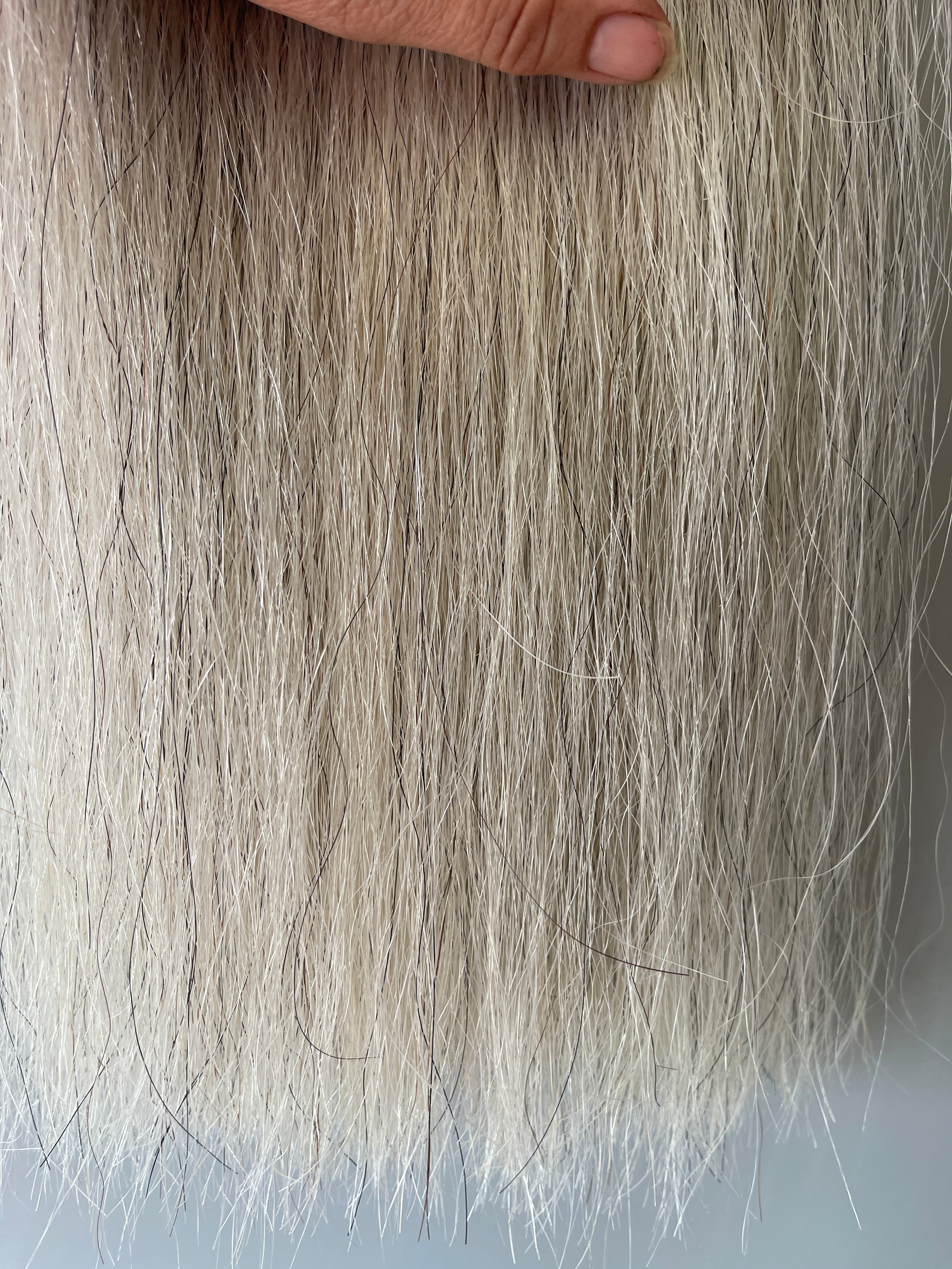 Weight light grey Full thickness - just over single thickness  66 cm final weight 630g