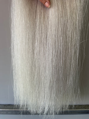 Silver white Full thickness 82 cm cut end