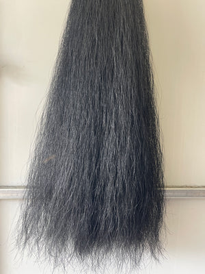 Qhorse Dyed Black 100 cm cut end Double thickness
