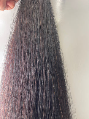 Liver very Dark chestnut 66 cm cut end Double plus
