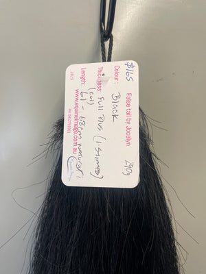 Dyed Black Full  Plus Thickness  (1.5 times ) 61cm(cut) - 68 cm natural end long cut end