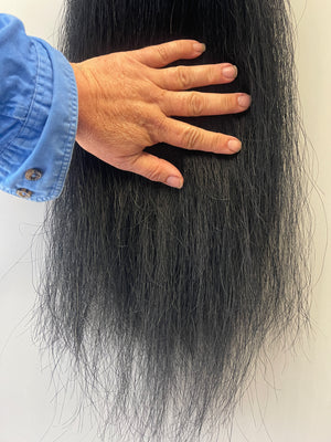 Dyed Black Full  Plus Thickness  (1.5 times ) 61cm(cut) - 68 cm natural end long cut end