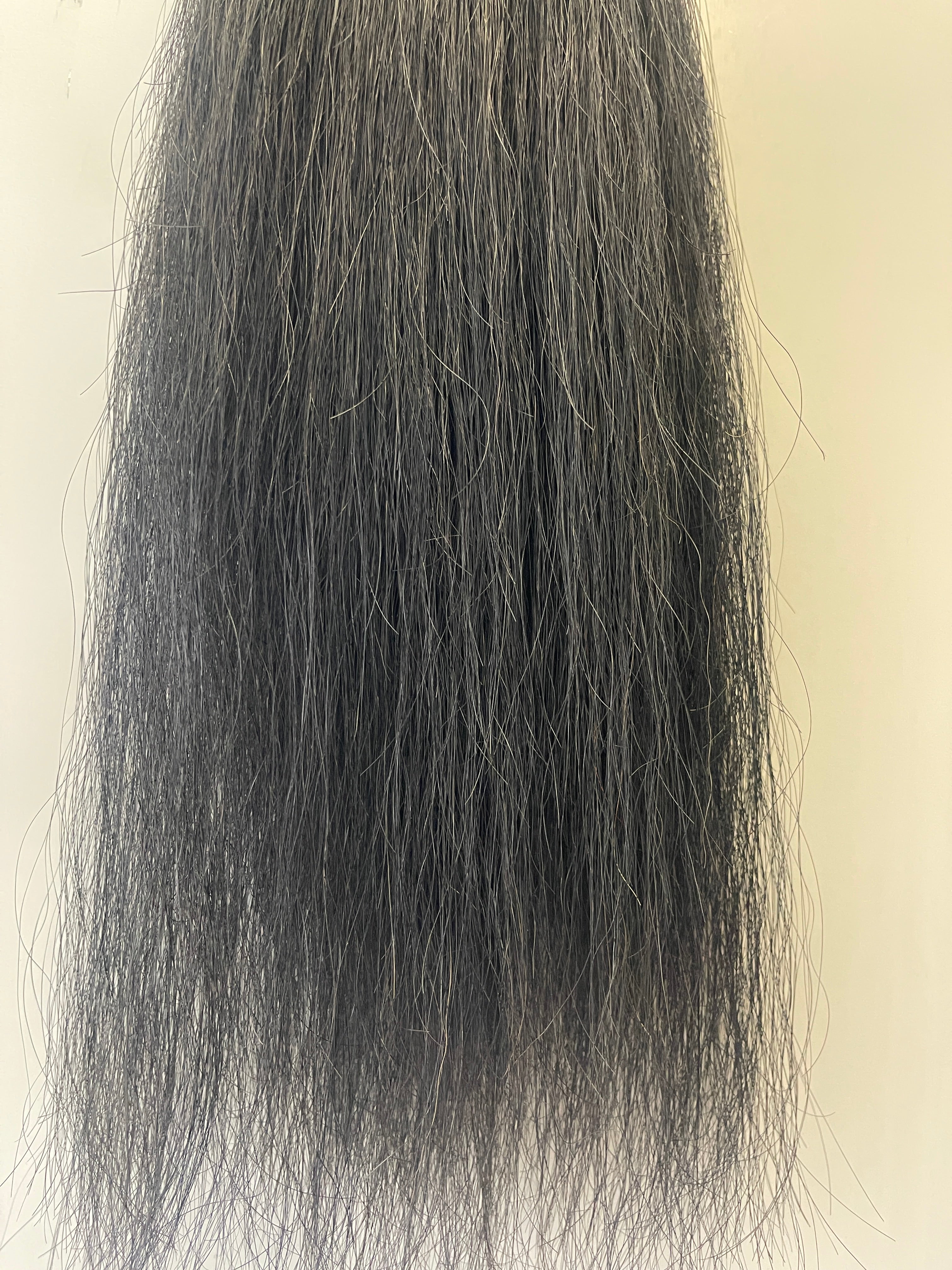 Dyed Black Full plus ( 1.5 times ) 66-70 cm long natural end