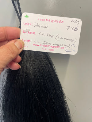 Dyed Black Full plus ( 1.5 times ) 66-70 cm long natural end