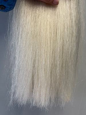 Off white - natural white 68cm long cut  End single thickness 195g