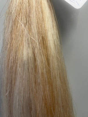 Light white flaxen Double thickness 66 cm long cut end