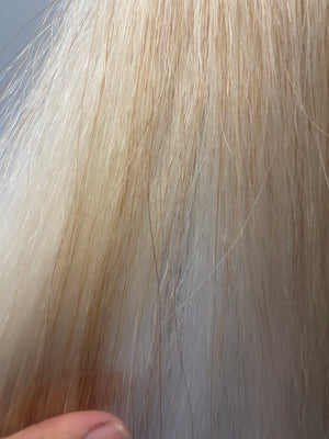 Light white flaxen Double thickness 66 cm long cut end