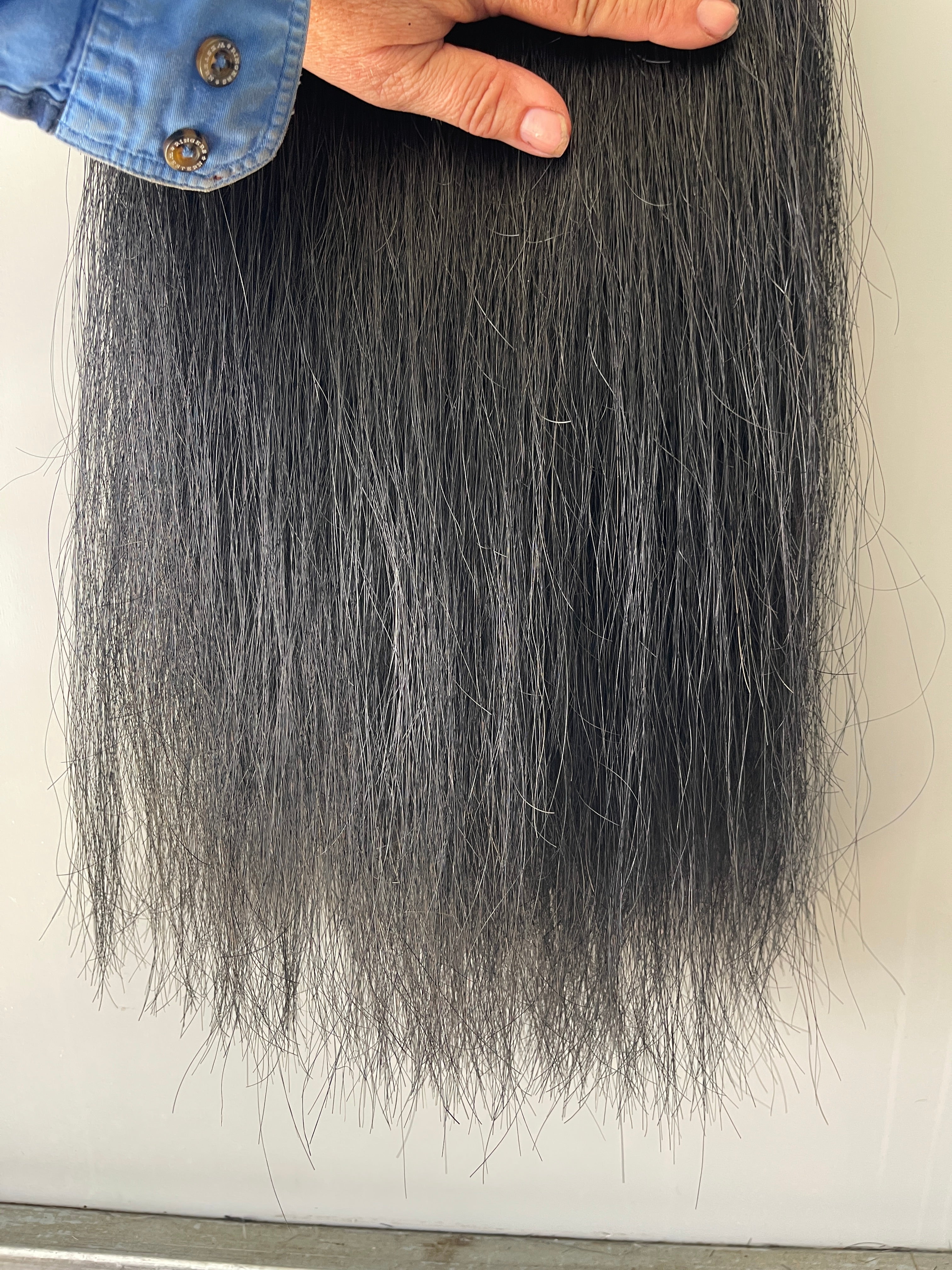 Dyed Black 72 cm long Big Double thickness