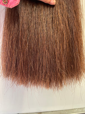 Darker red chestnut Double Thickness 62 cm cut end