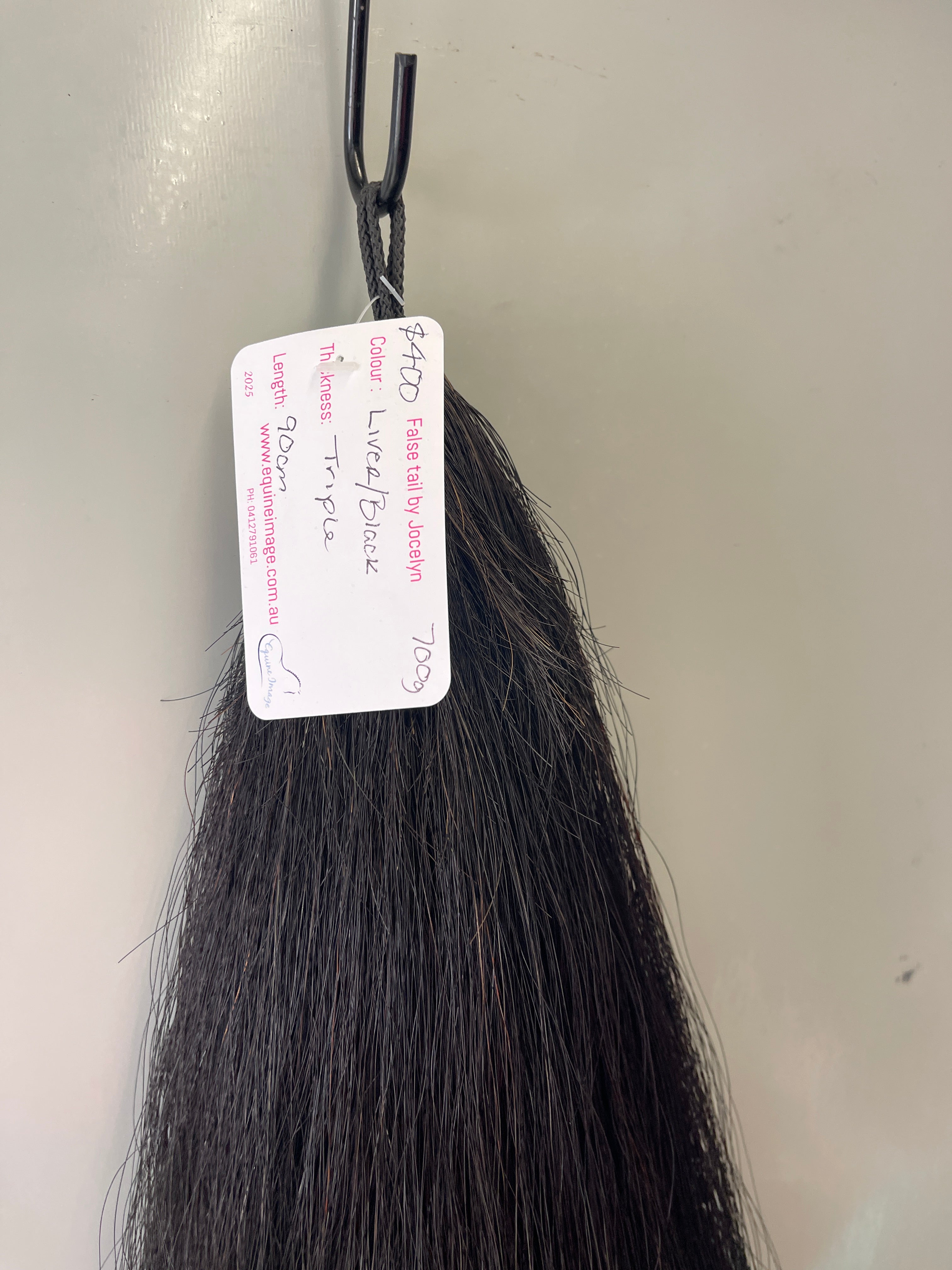Qhorse length Natural Black ( Liver /black) 90 cm cut end  (big ) Triple thickness