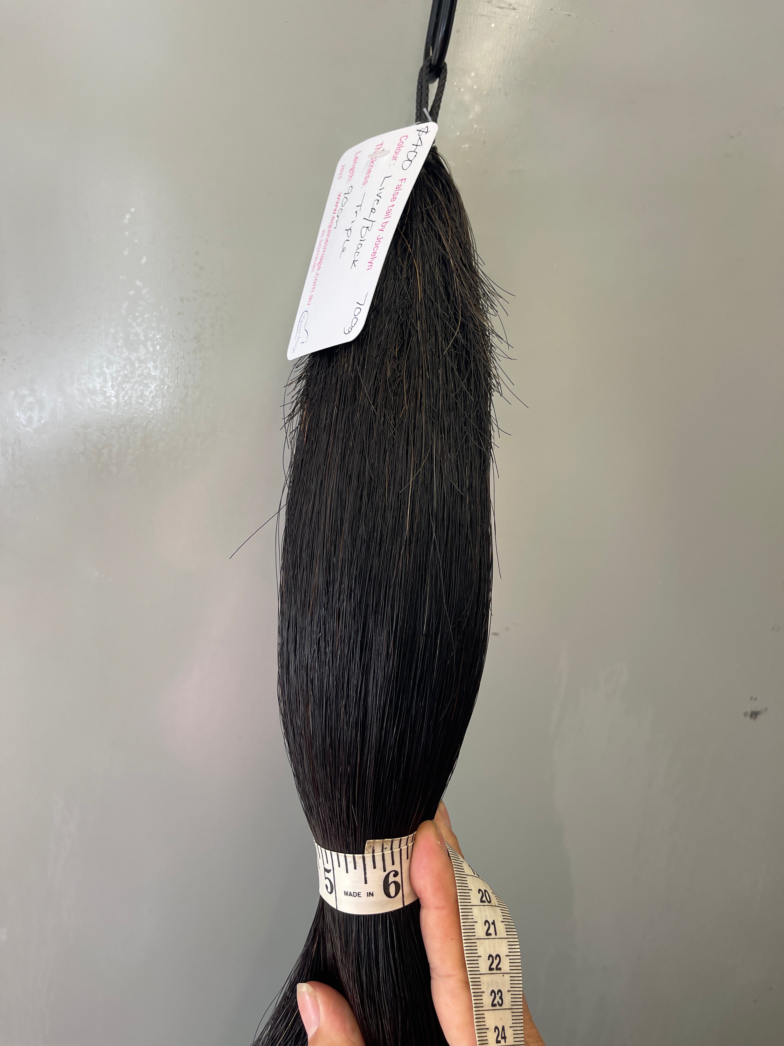 Qhorse length Natural Black ( Liver /black) 90 cm cut end  (big ) Triple thickness