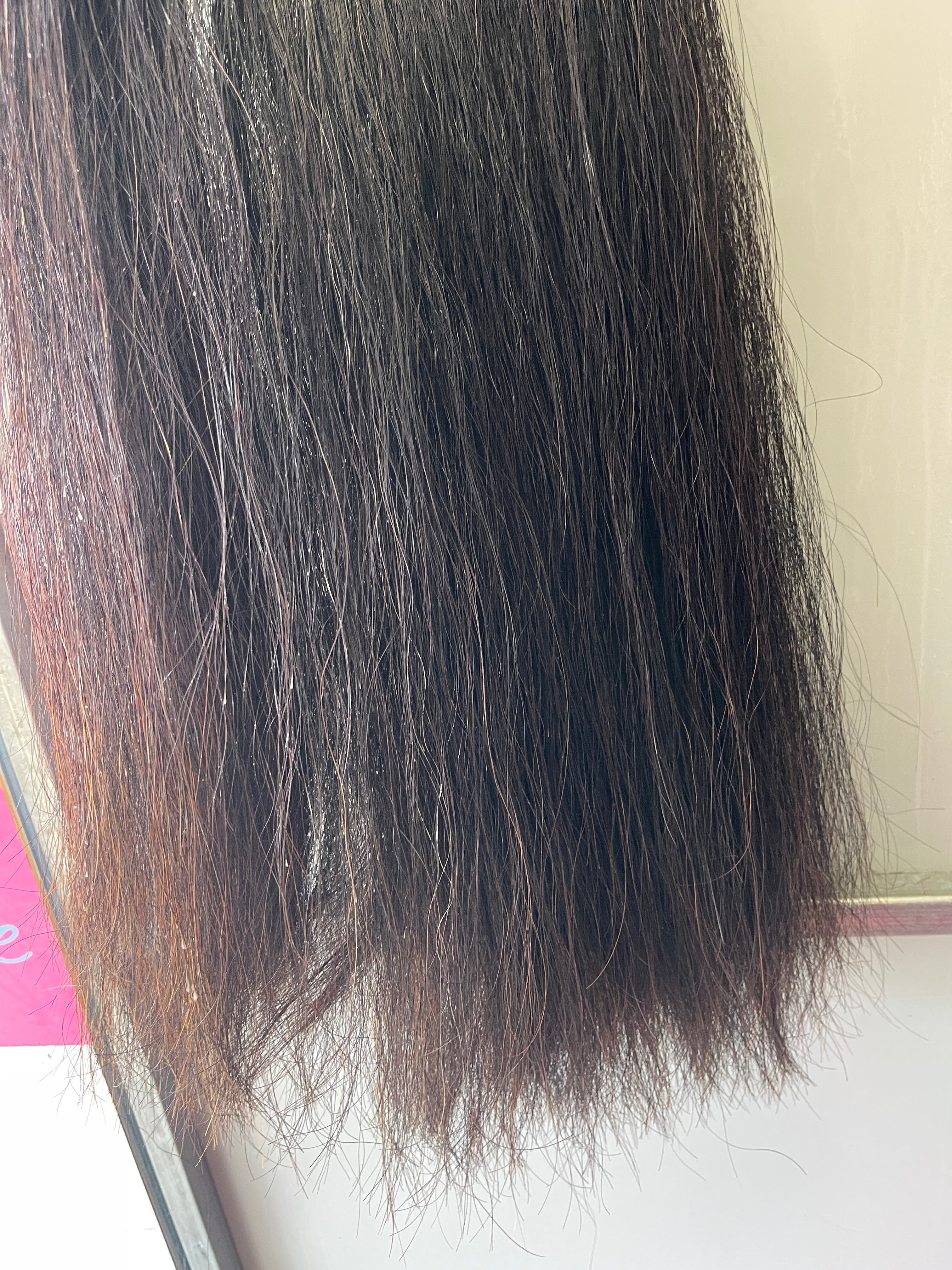 Qhorse length Natural Black ( Liver /black) 90 cm cut end  (big ) Triple thickness