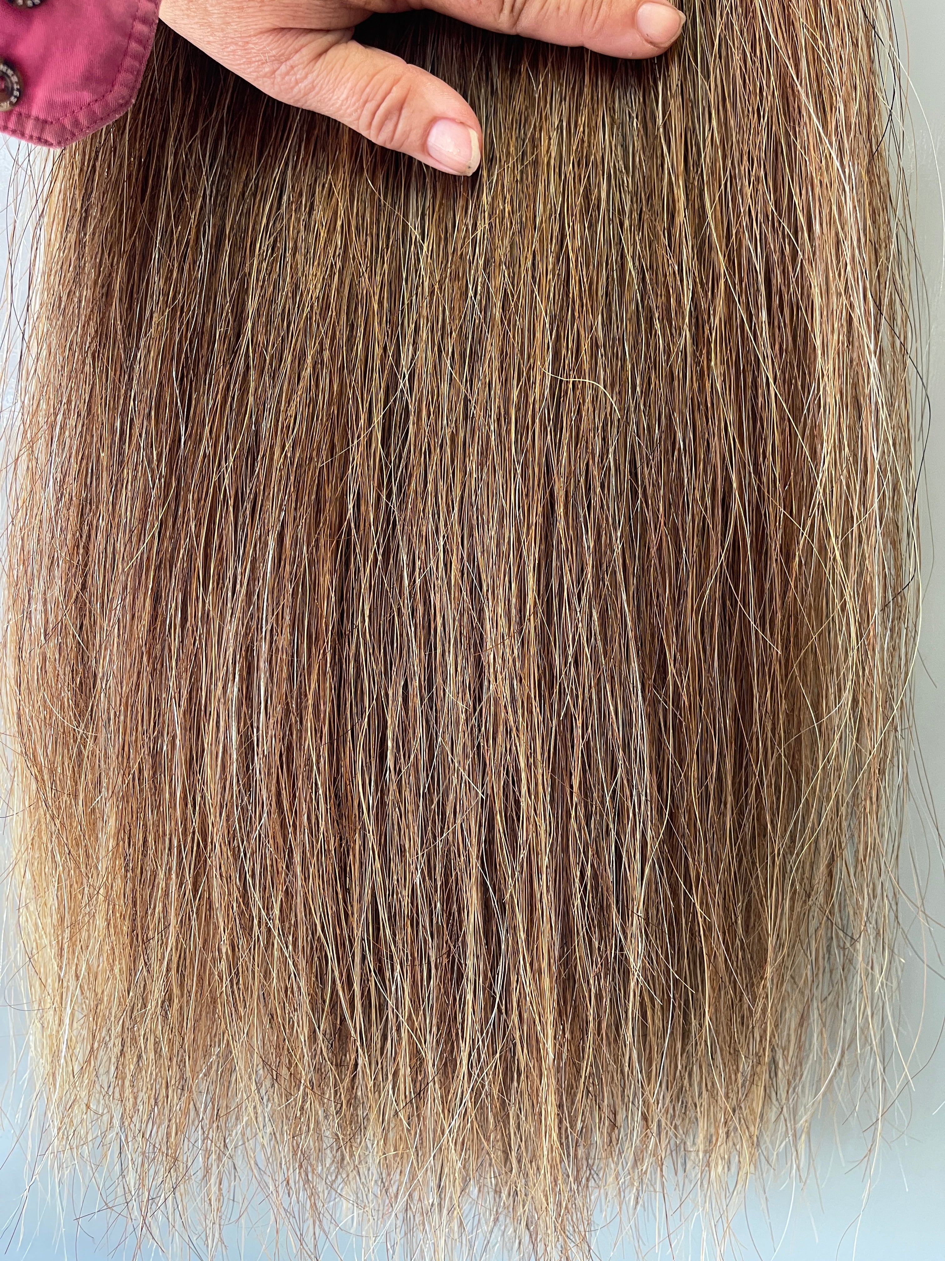 light  chestnut flaxen blend Double plus  thickness 75cm long