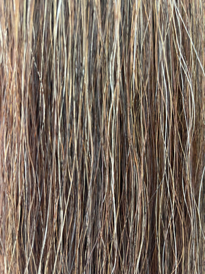 Weighted Darker Chestnut Mix flaxen blend 62 cm cut end  Double thickness. Final weight 710g
