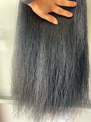 Dyed Black Double Thickness 86 cm  cut end long