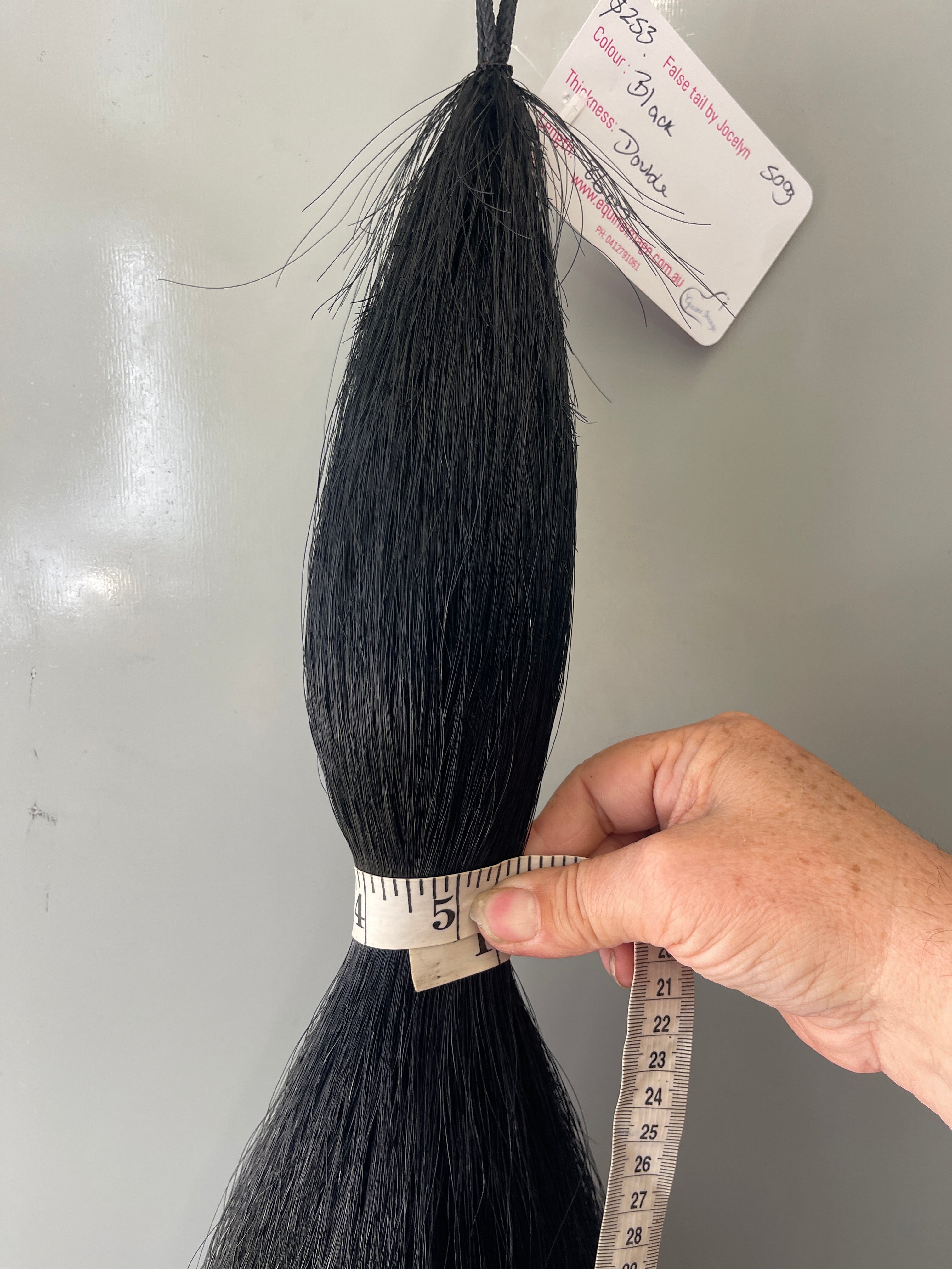 Dyed Black Double Thickness 86 cm  cut end long