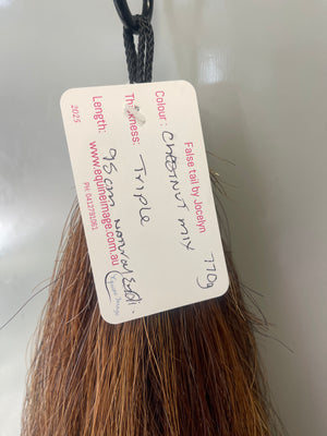 Qhorse Chestnut mix blend Triple 770g 95 cm long natural end Double loop Top