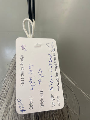 Light Grey false tail 67 cm long Triple thickness