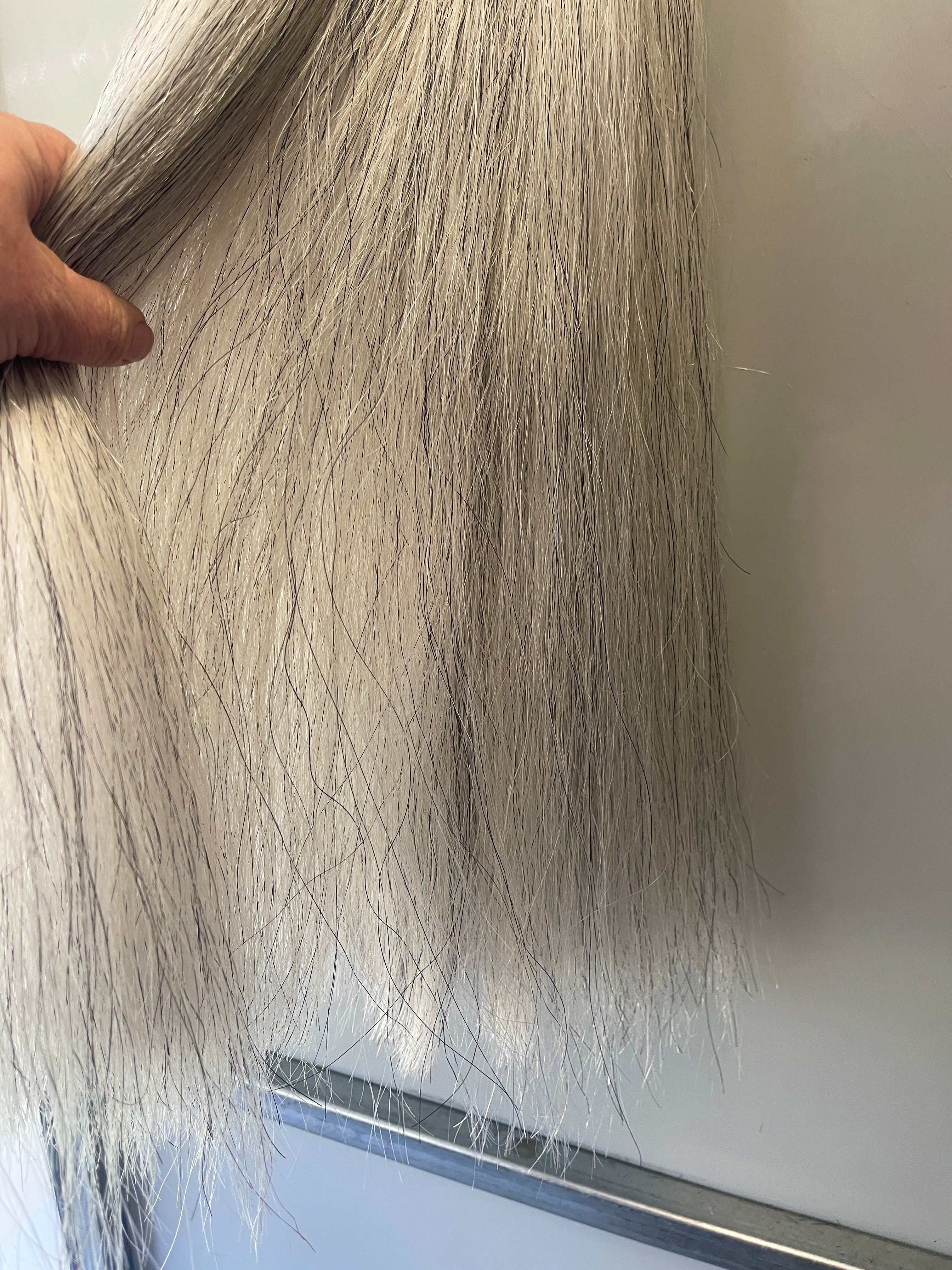 Light Grey false tail 67 cm long Triple thickness