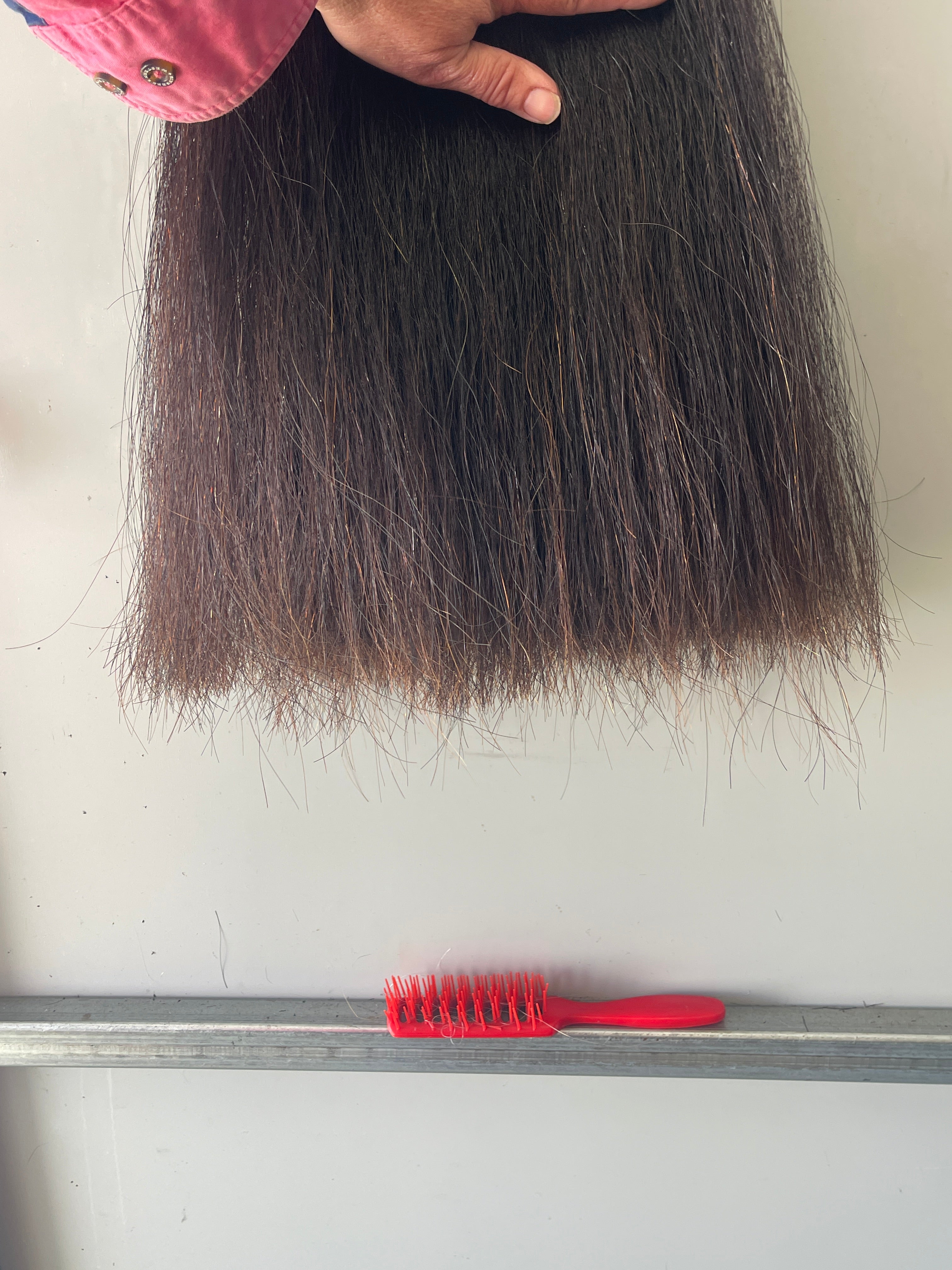 Liver very Dark chestnut 66 cm cut end Double plus