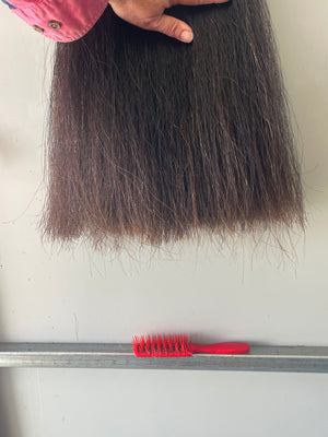 Liver very Dark chestnut 66 cm cut end Double plus