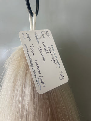 Weighted white False Tail 70 cm natural end Double thickness Final weight 750g