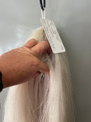 Weighted white False Tail 70 cm natural end Double thickness Final weight 750g