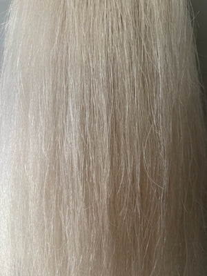 Weighted white False Tail 70 cm natural end Double thickness Final weight 750g