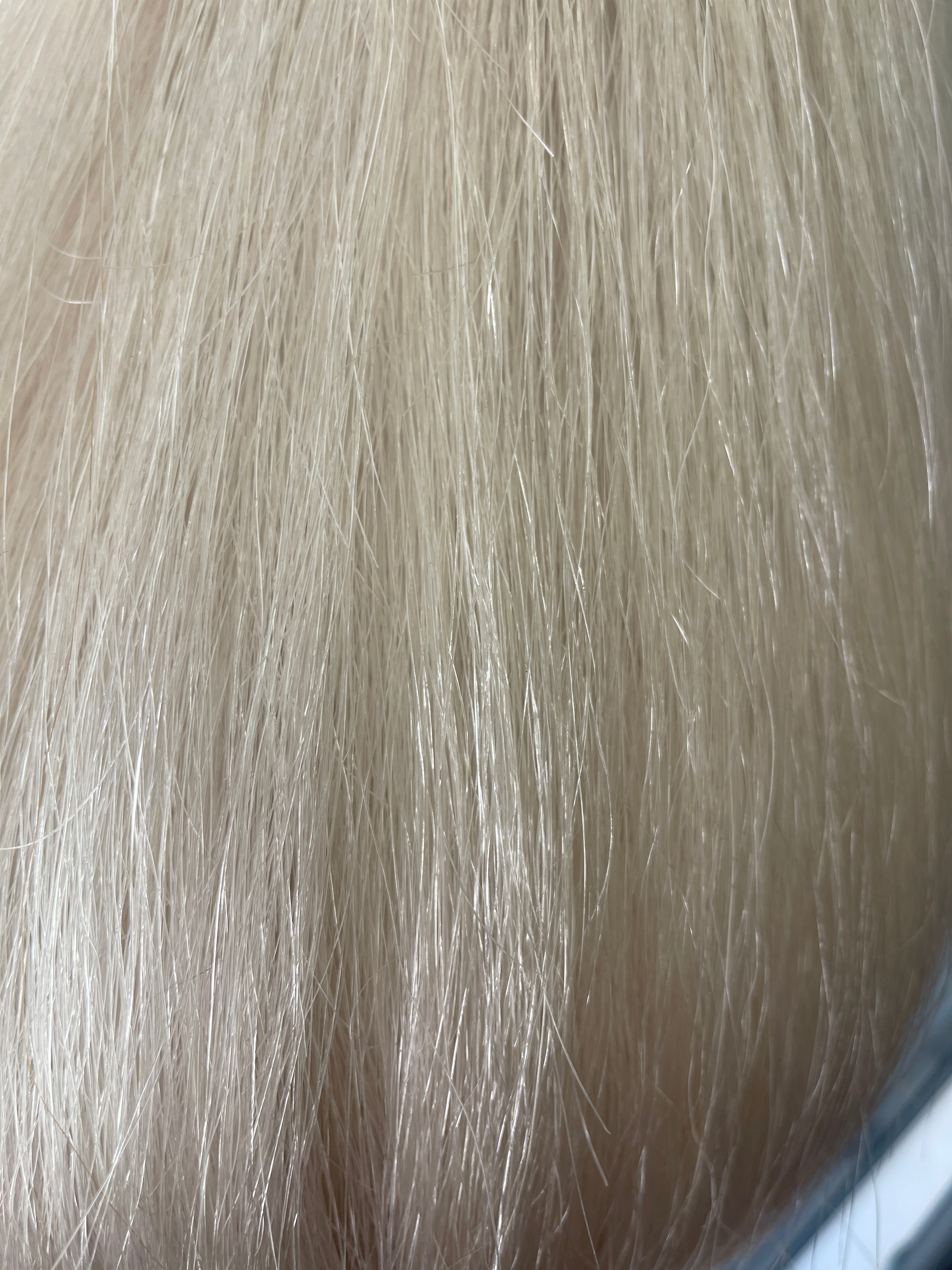 Weighted white False Tail 70 cm natural end Double thickness Final weight 750g