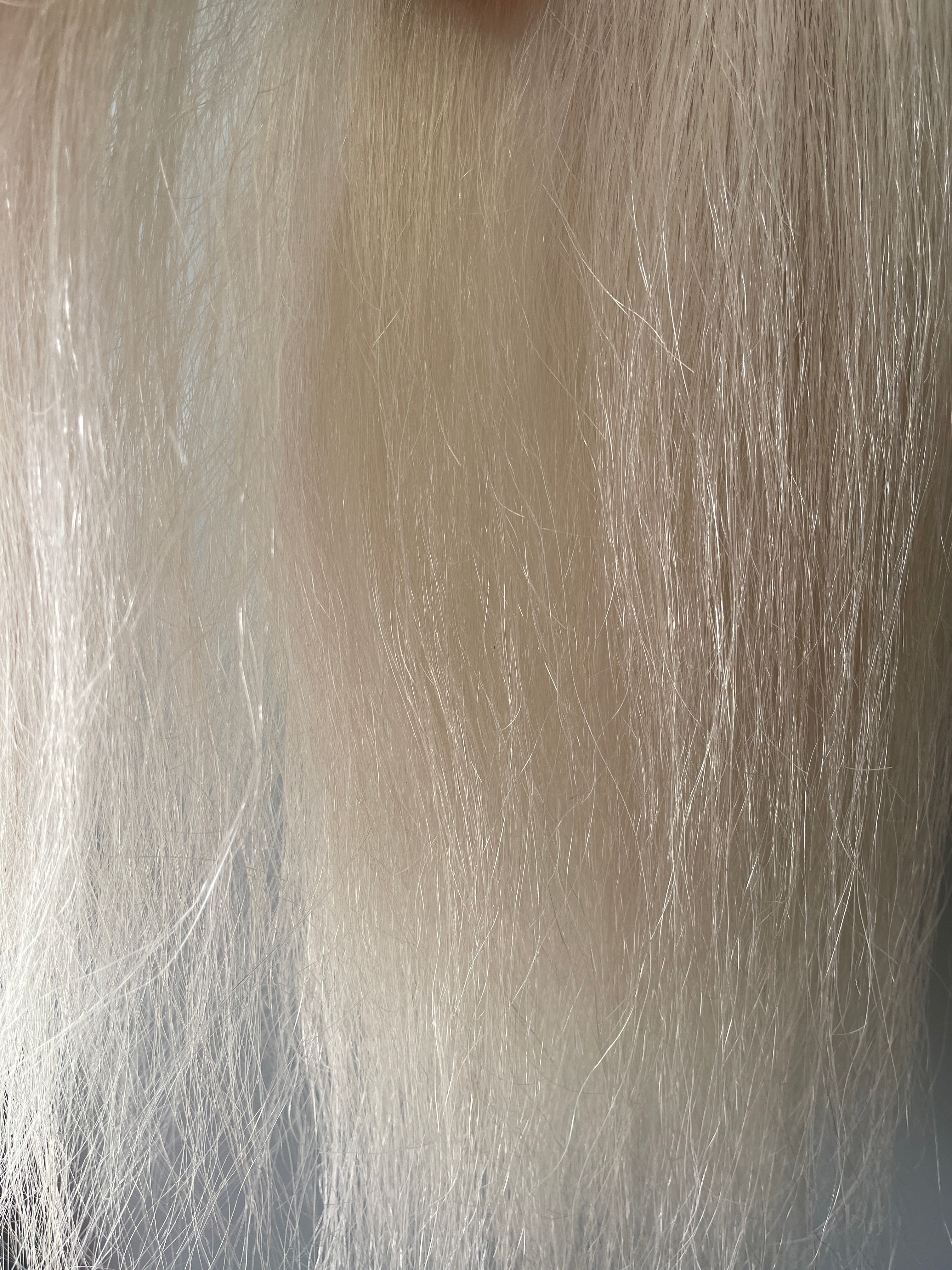 Weighted white False Tail 70 cm natural end Double thickness Final weight 750g