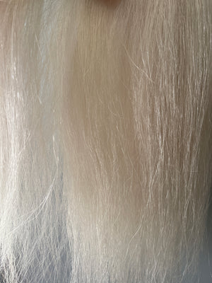 Weighted white False Tail 70 cm natural end Double thickness Final weight 750g