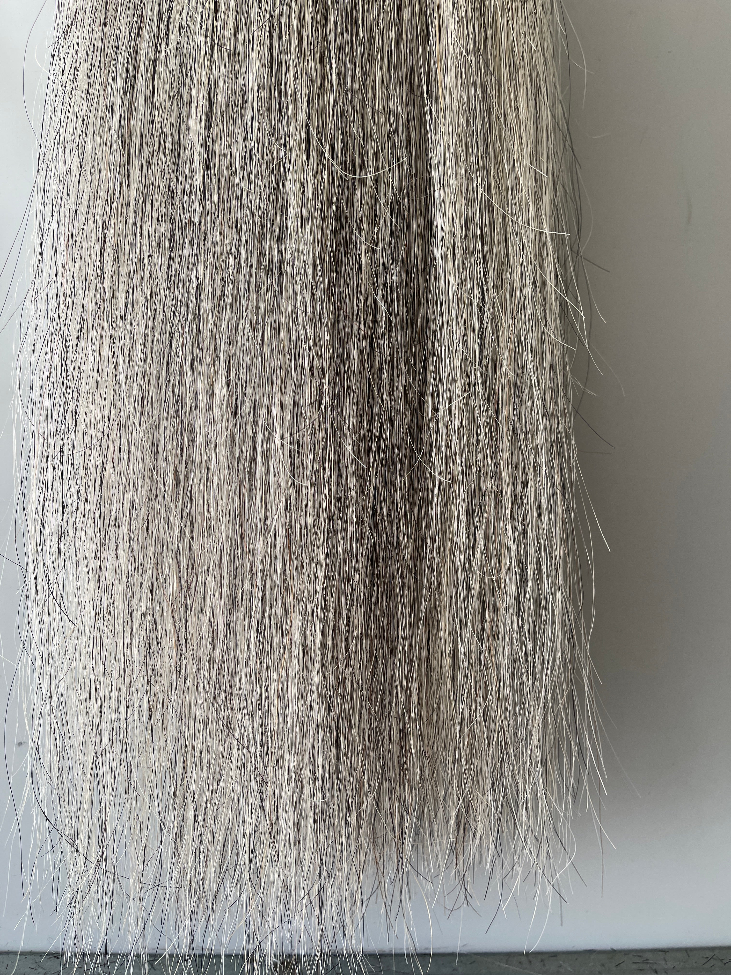 Medium grey salt and pepper 78 cm natural end Double thickness