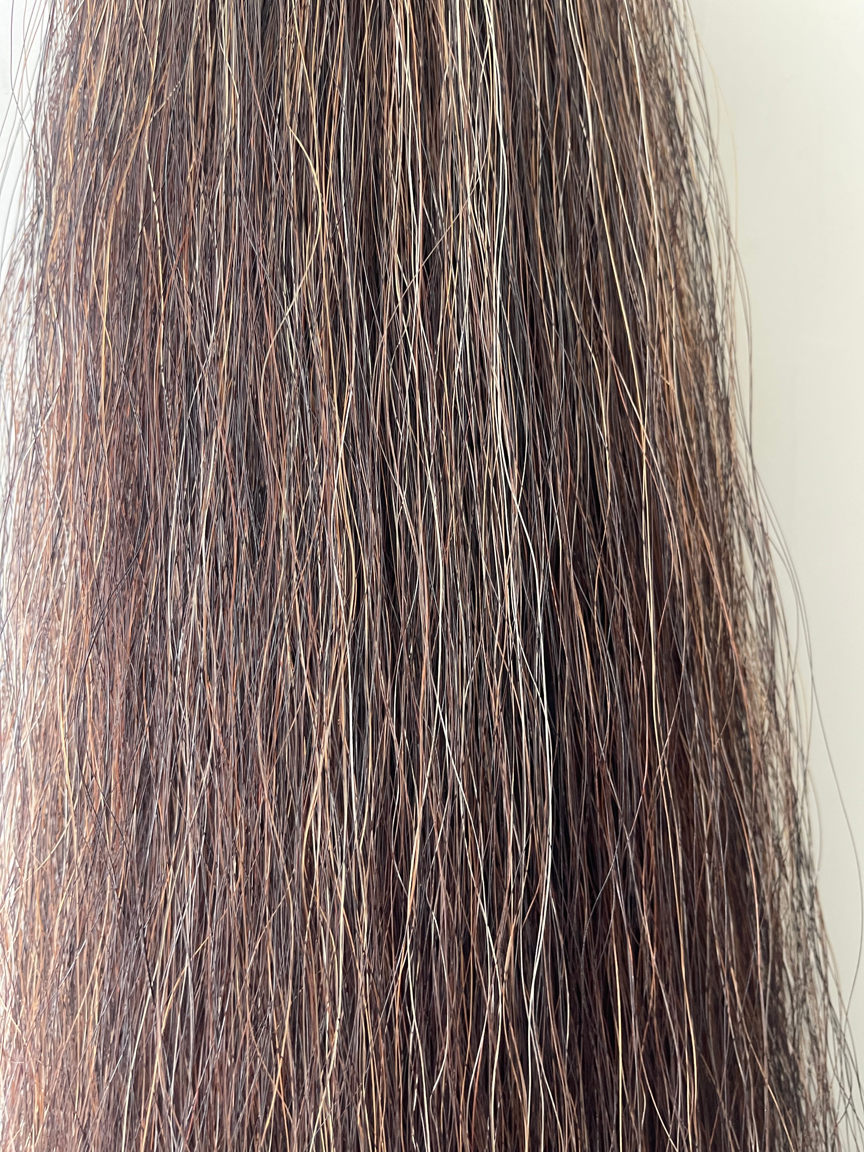 Qhorse length Darker chestnut mix blend 100 cm cut end Double thickness