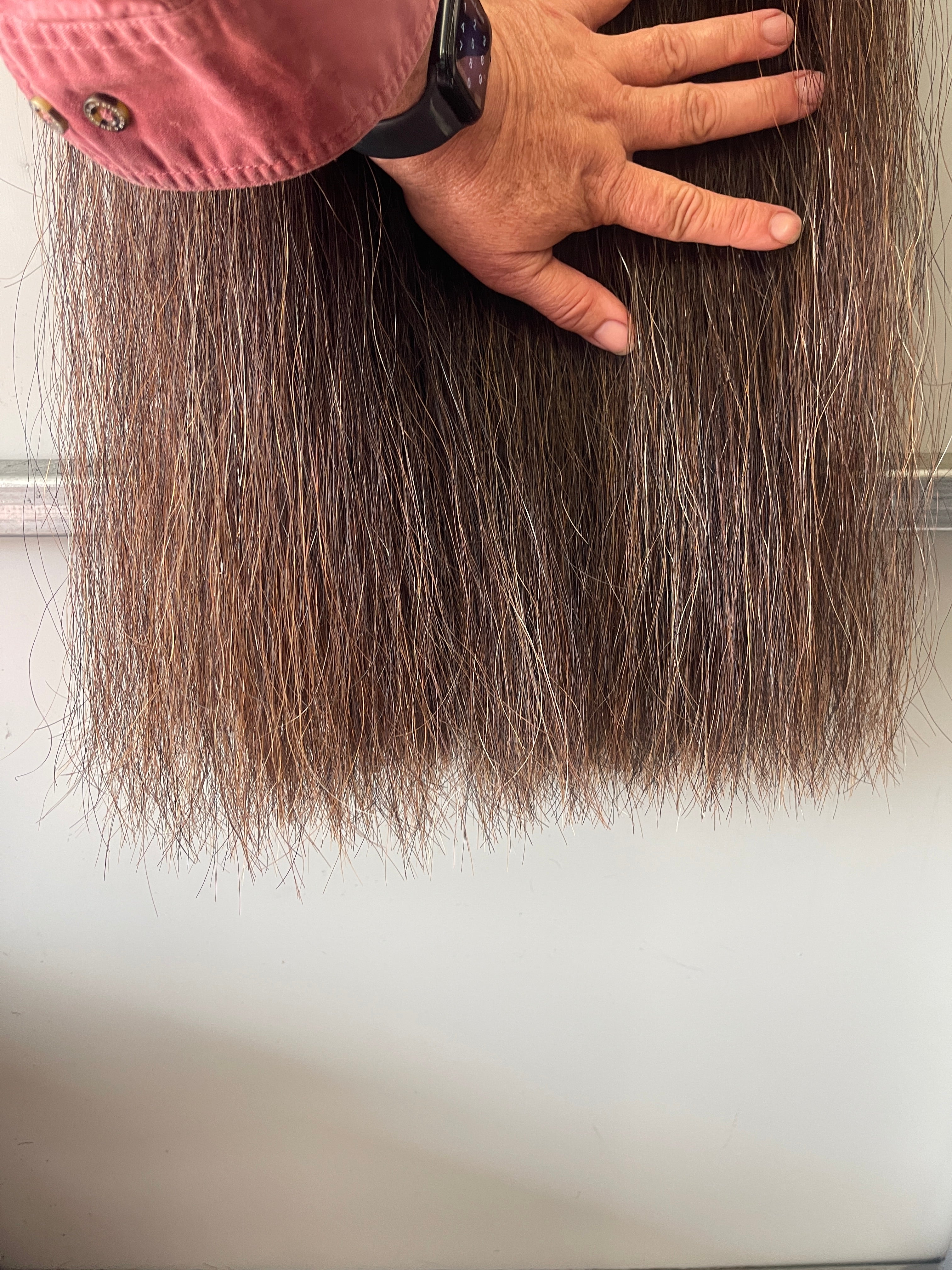 Qhorse length Darker chestnut mix blend 100 cm cut end Double thickness