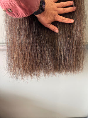 Qhorse length Darker chestnut mix blend 100 cm cut end Double thickness